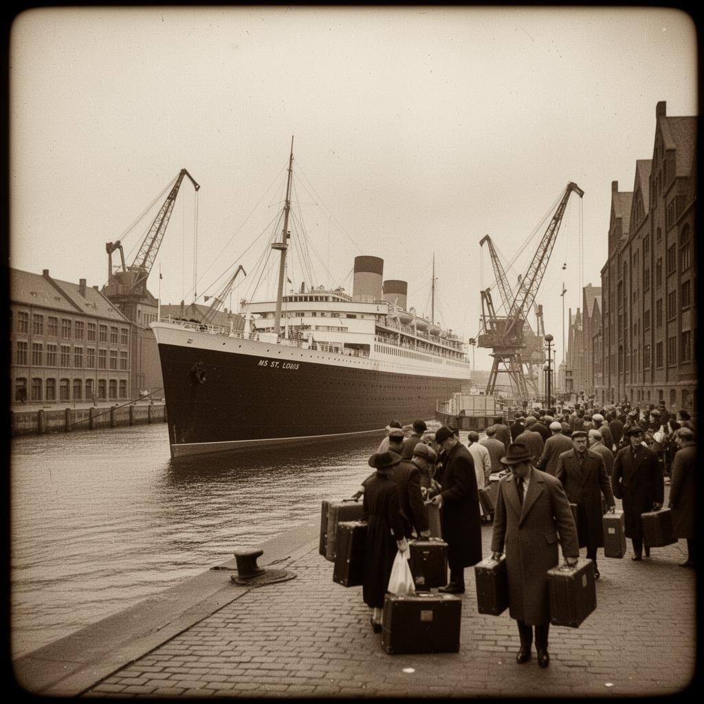 Die MS St. Louis im Hafen von Antwerpen, 17. Juni 1939