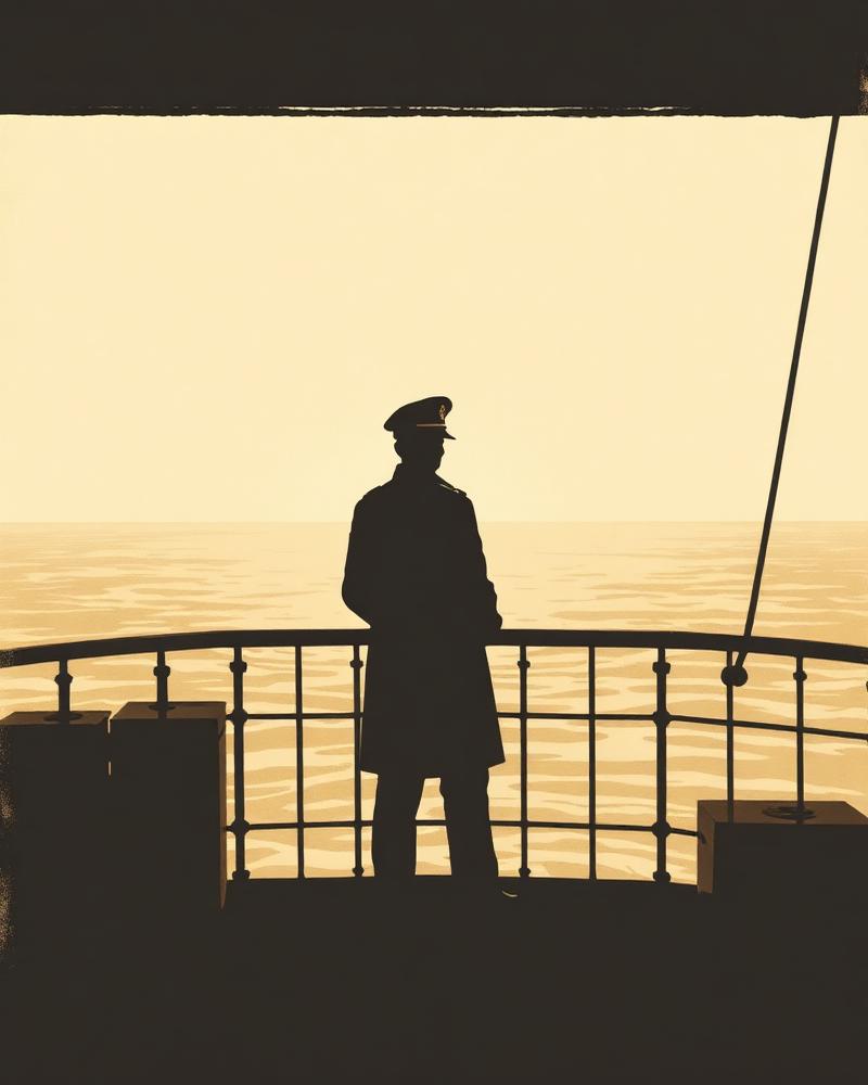 Porträt-Silhouette Kapitän Gustav Schröder